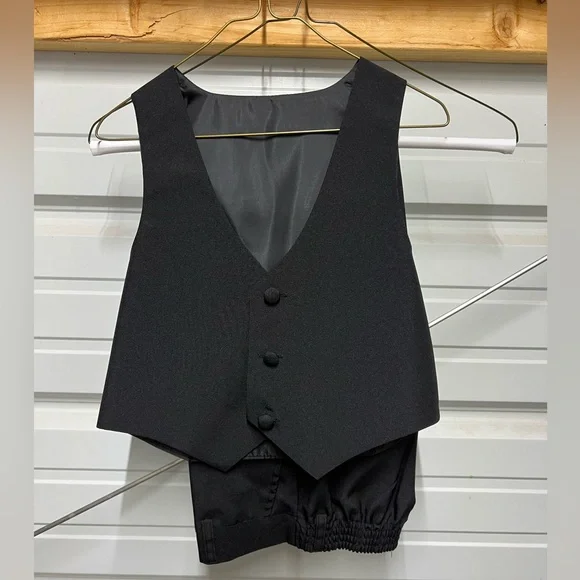 Boys 3 piece black suit and white shirt
